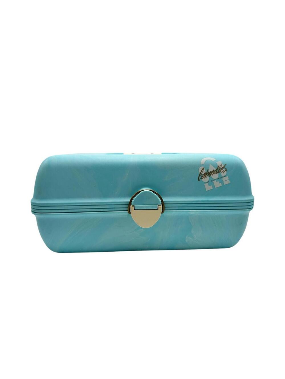 Vintage Retro Caboodles Makeup Case Teal Blue Plastic Travel Organizer